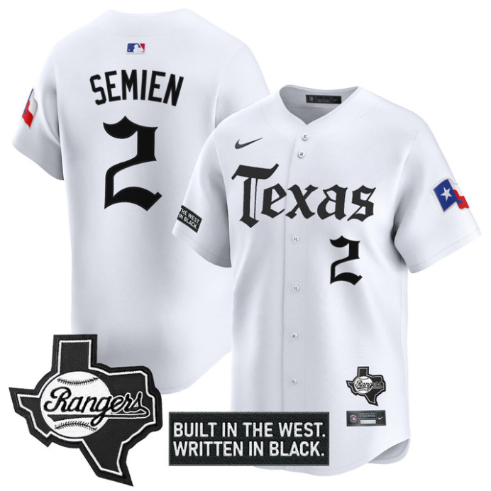 Marcus Semien Jersey #2 Texas Rangers Gothic Frontier Edition Vapor Limited Stitched