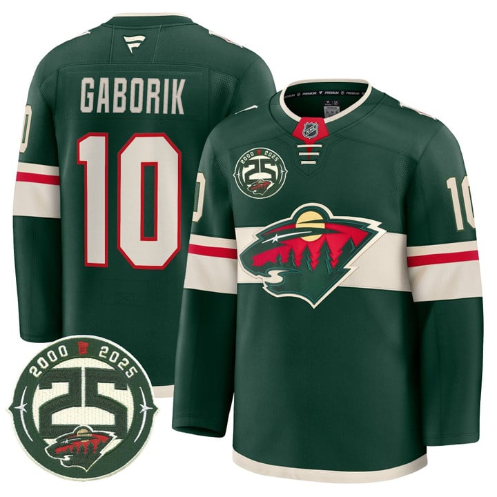 Marian Gaborik Jersey #10 Minnesota Wild 25th Anniversary Patch Stitched