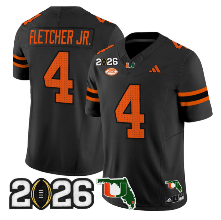 Mark Fletcher Jr Jersey #4 Miami Hurricanes 2026 CFP Final Florida