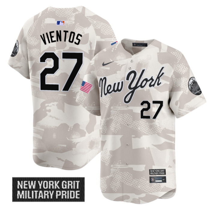 Mark Vientos Jersey #27 New York Mets 2025 Armed Forces Day Vapor Stitched
