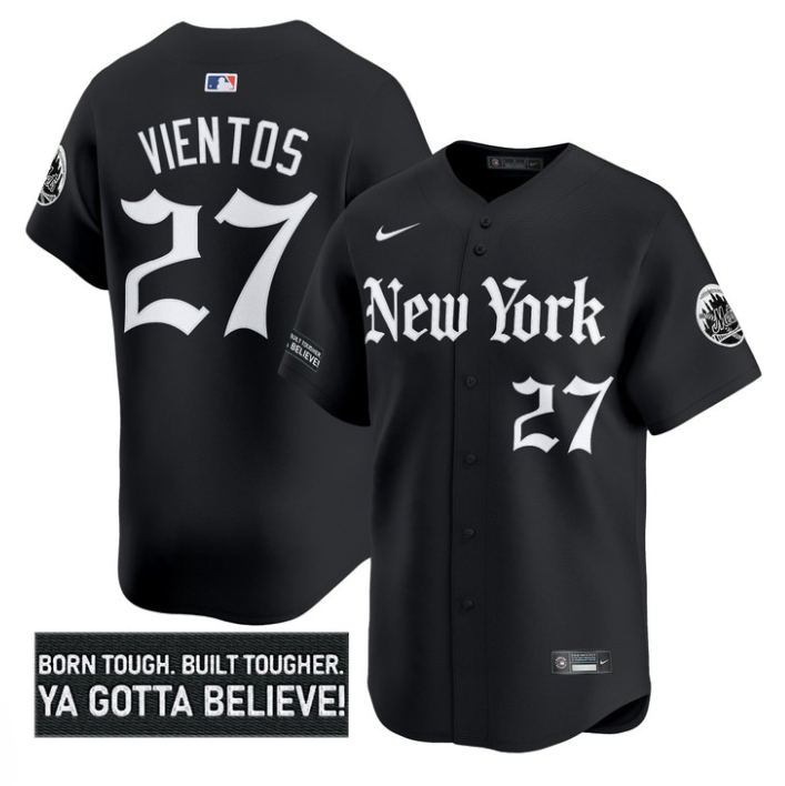 Mark Vientos Jersey #27 New York Mets Gothic Borough Edition Stitched
