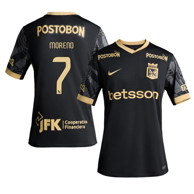 Marlos Moreno 7 Atlético Nacional 2025-26 Away Men Jersey – Black