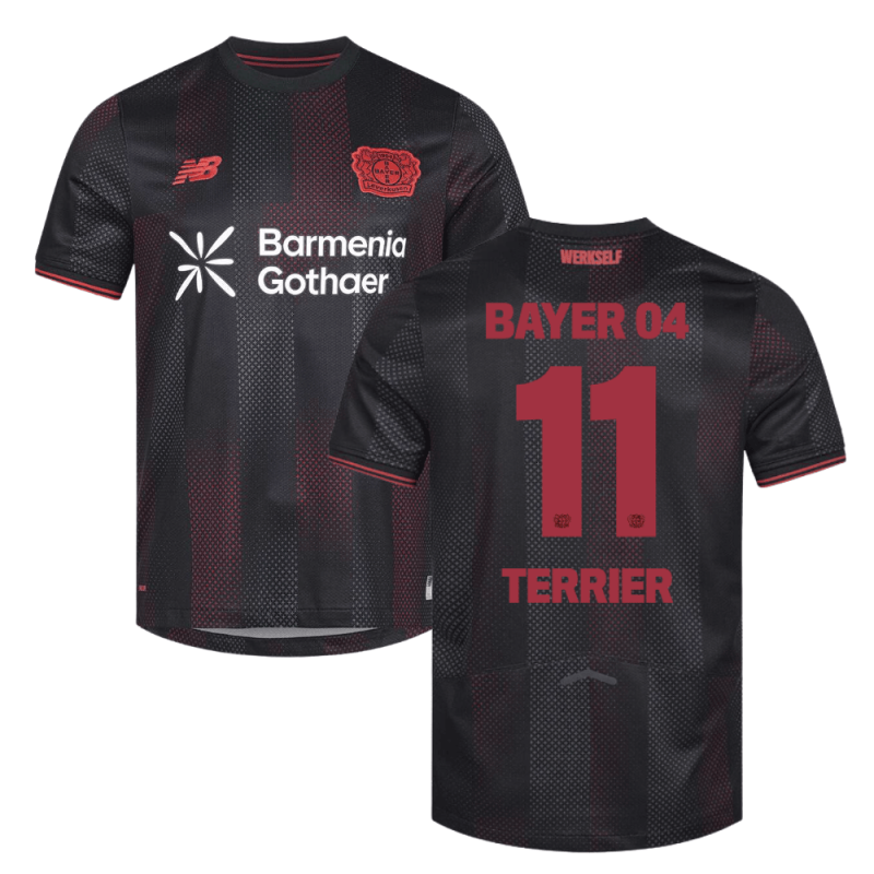 Martin Terrier 11 Leverkusen 2025-26 Home Match Jersey – Black