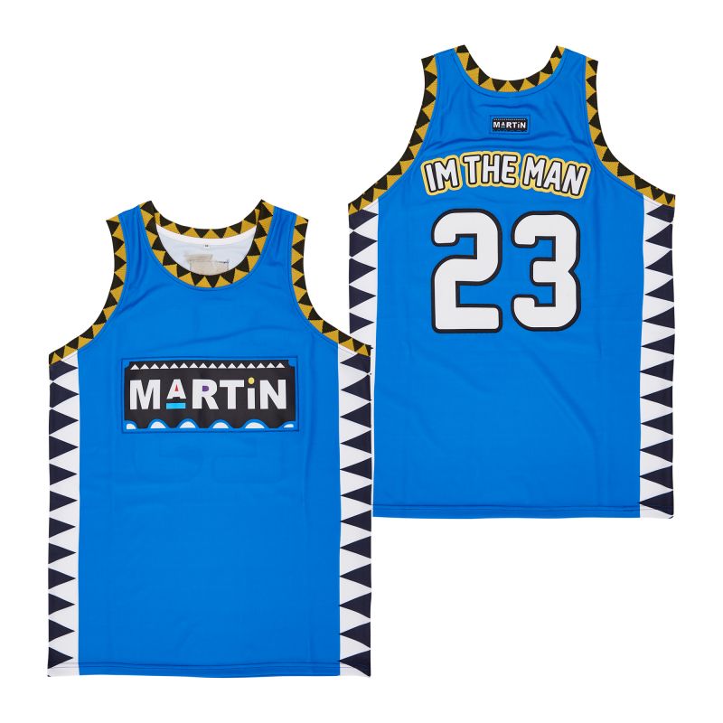 Martin #23 Im The Man Movie Basketball Jersey Blue
