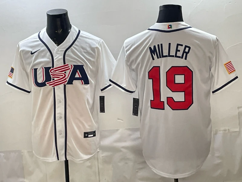 Mason Miller Jersey #19 USA Baseball 2026 World Baseball Classic Stitched White