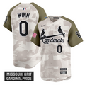 Masyn Winn Jersey #0 St. Louis Cardinals 2025 Armed Forces Day Vapor Stitched