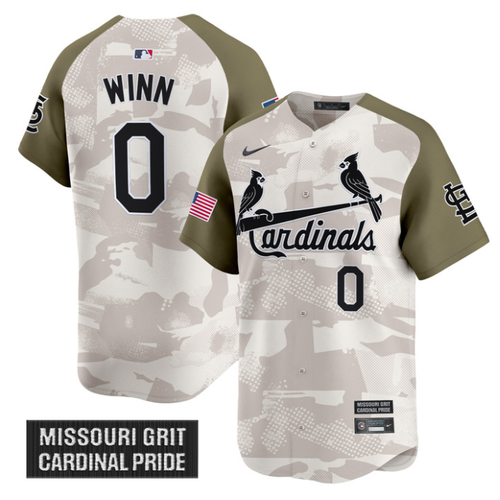 Masyn Winn Jersey #0 St. Louis Cardinals 2025 Armed Forces Day Vapor Stitched