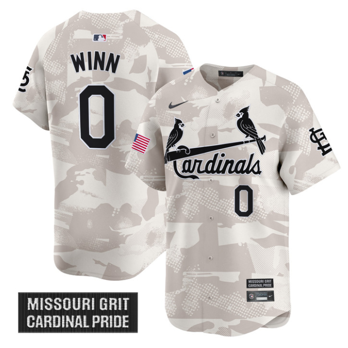 Masyn Winn Jersey #0 St. Louis Cardinals 2025 Armed Forces Day Vapor Stitched
