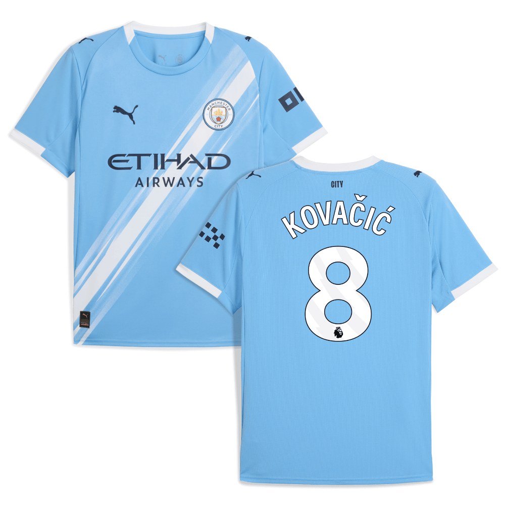 Mateo Kovacic 8 Manchester City 2025-26 Home Men Jersey – Sky Blue
