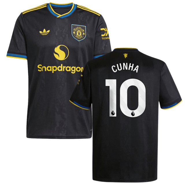 Matheus Cunha 10 Manchester United 2025-26 Third Match Jersey – Black