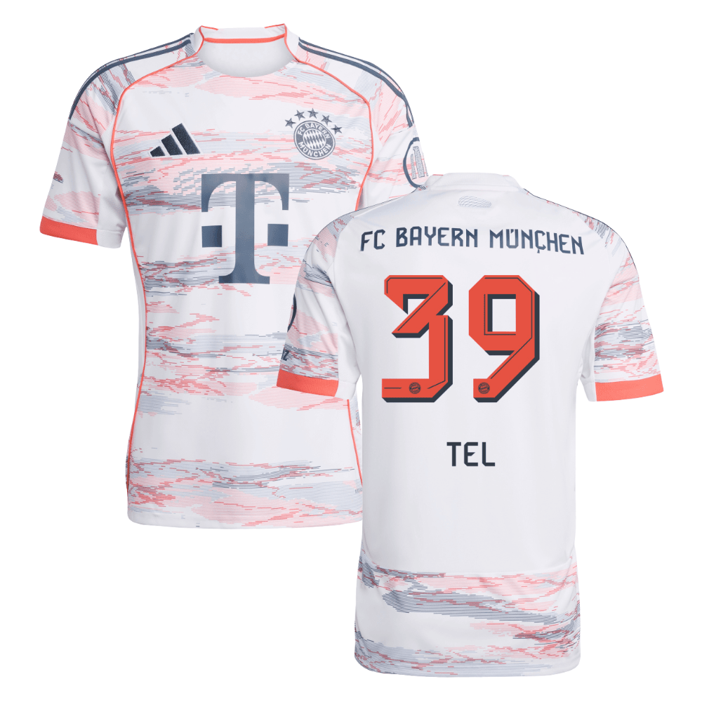 Mathys Tel #39 Bayern Munich 2025-26 Away Men Jersey – White