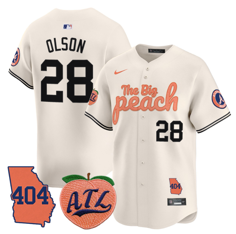 Matt Olson Jersey #28 Atlanta Braves 404 & The Big Peach Premier Limited Stitched