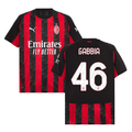 Matteo Gabbia 46 AC Milan 2025-26 Home Match Jersey – Black Red