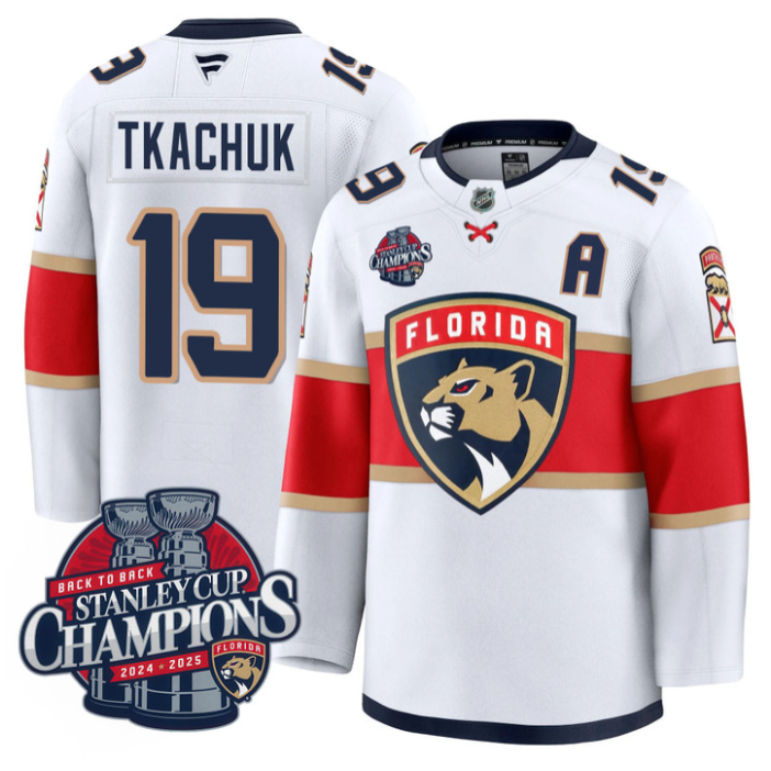 Matthew Tkachuk Jersey #19 Florida Panthers 2025 Stanley Cup Back To Back Blue