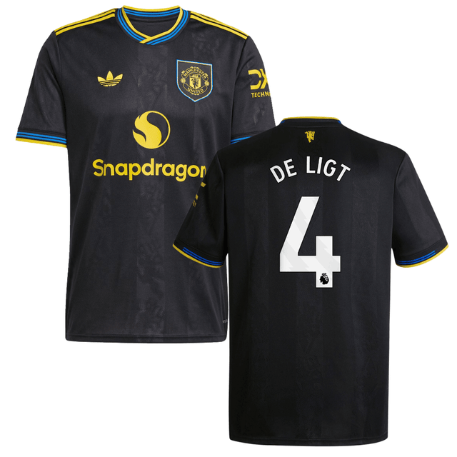 Matthijs de Ligt 4 Manchester United 2025-26 Third Match Jersey – Black