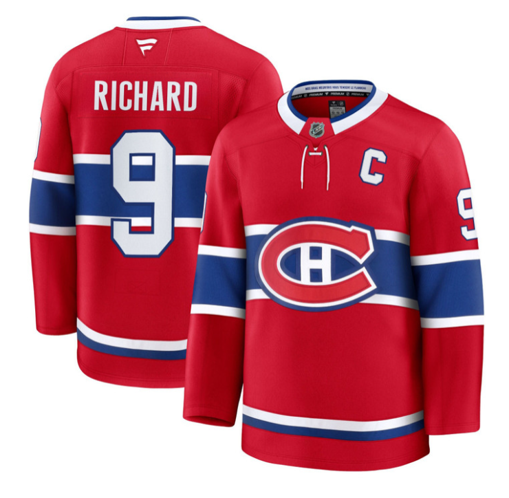 Maurice Richard Jersey #9 Montreal Canadiens Timeless Premium Stitched 1992