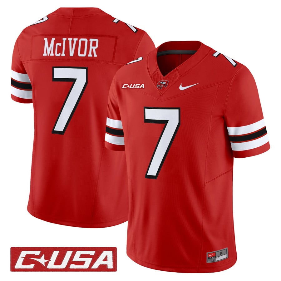 Maverick McIvor Jersey #7 Western Kentucky Hilltoppers 2025 Stitched