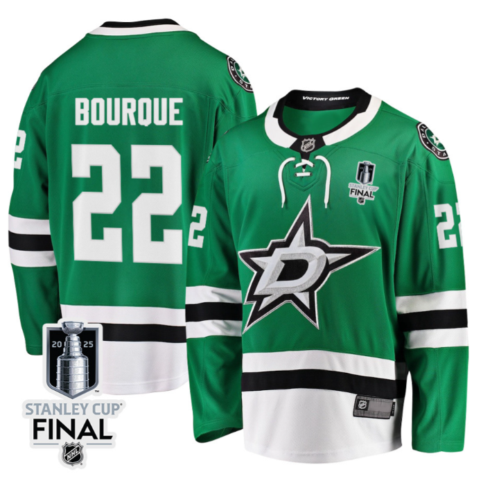 Mavrik Bourque 22 Dallas Stars 2025 STANLEY CUP Final Patch Home Men Jersey Black