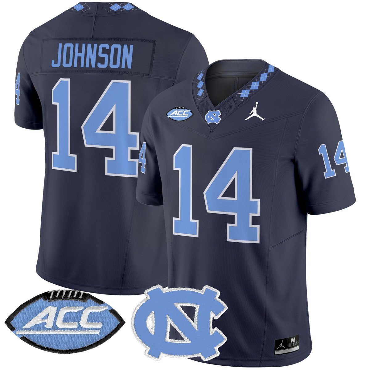 Max Johnson Jersey #14 North Carolina Tar Heels 2025 Limited Stitched