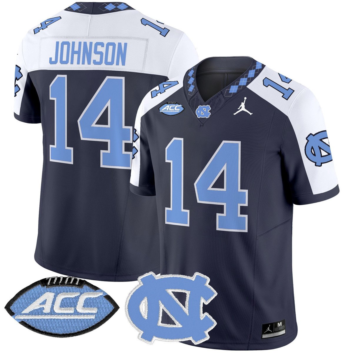 Max Johnson Jersey #14 North Carolina Tar Heels 2025 Limited Stitched