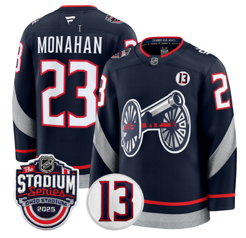 Men Sean Monahan Jersey #23 Columbus Blue Jackets 2025 Stadium Series Stitched