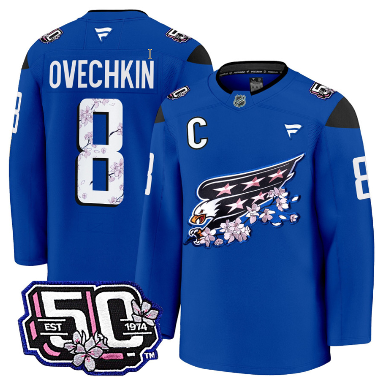 Men Alex Ovechkin Jersey #8 Washington Capitals 50th Anniversary Stitched