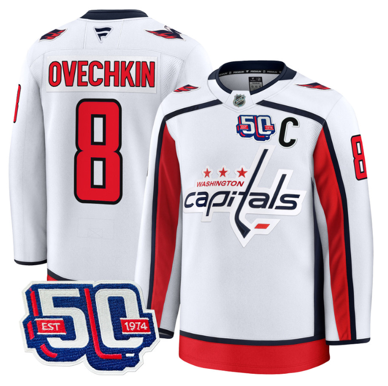 Men Alex Ovechkin Jersey #8 Washington Capitals 50th Anniversary Stitched