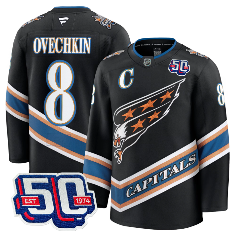 Men Alex Ovechkin Jersey #8 Washington Capitals 50th Anniversary Stitched