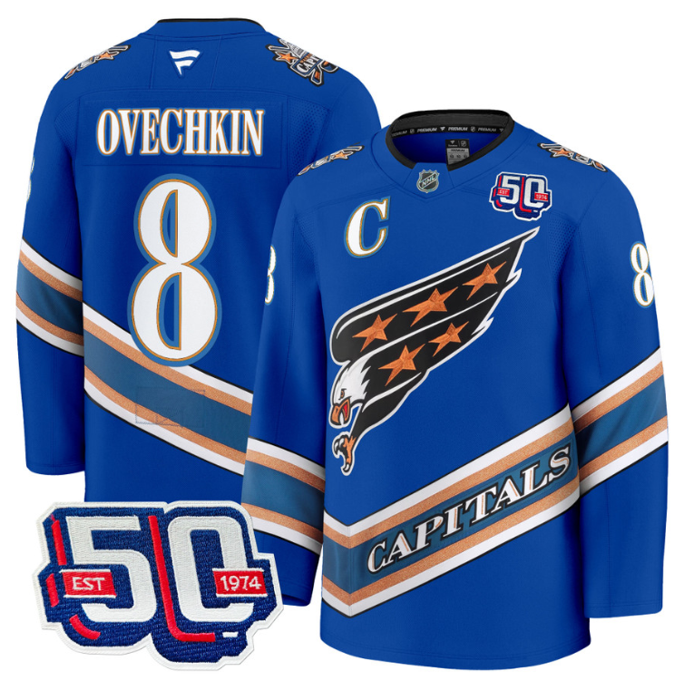Men Alex Ovechkin Jersey #8 Washington Capitals 50th Anniversary Stitched