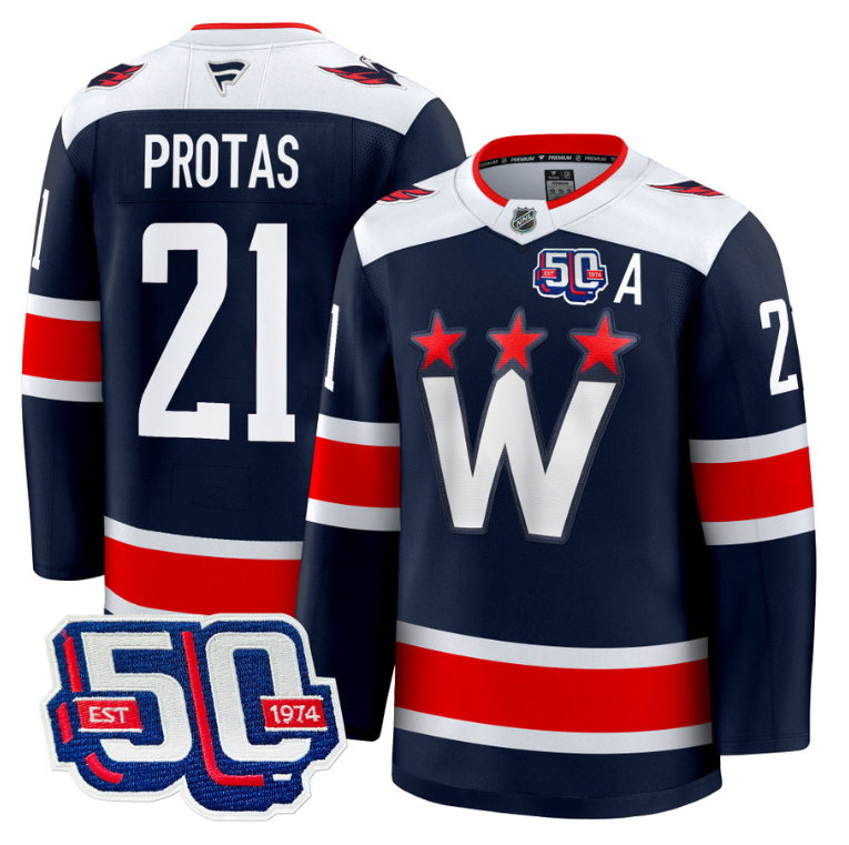 Men Aliaksei Protas Jersey #21 Washington Capitals 50th Anniversary