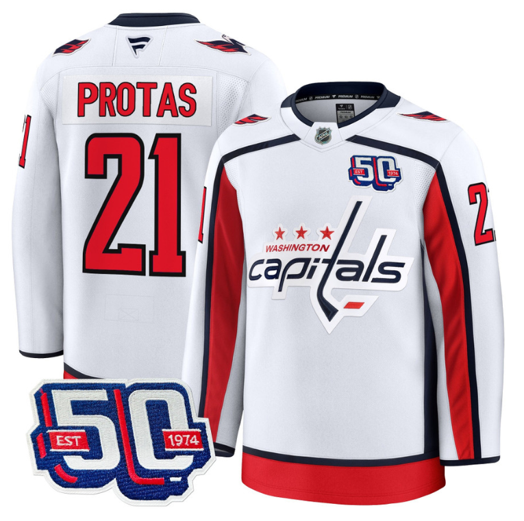 Men Aliaksei Protas Jersey #21 Washington Capitals 50th Anniversary
