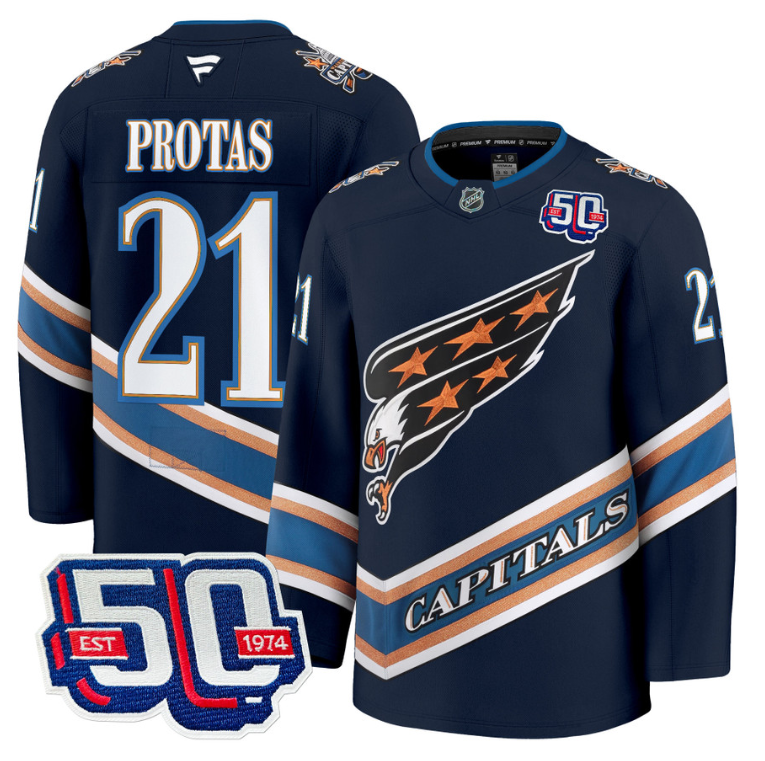 Men Aliaksei Protas Jersey #21 Washington Capitals 50th Anniversary