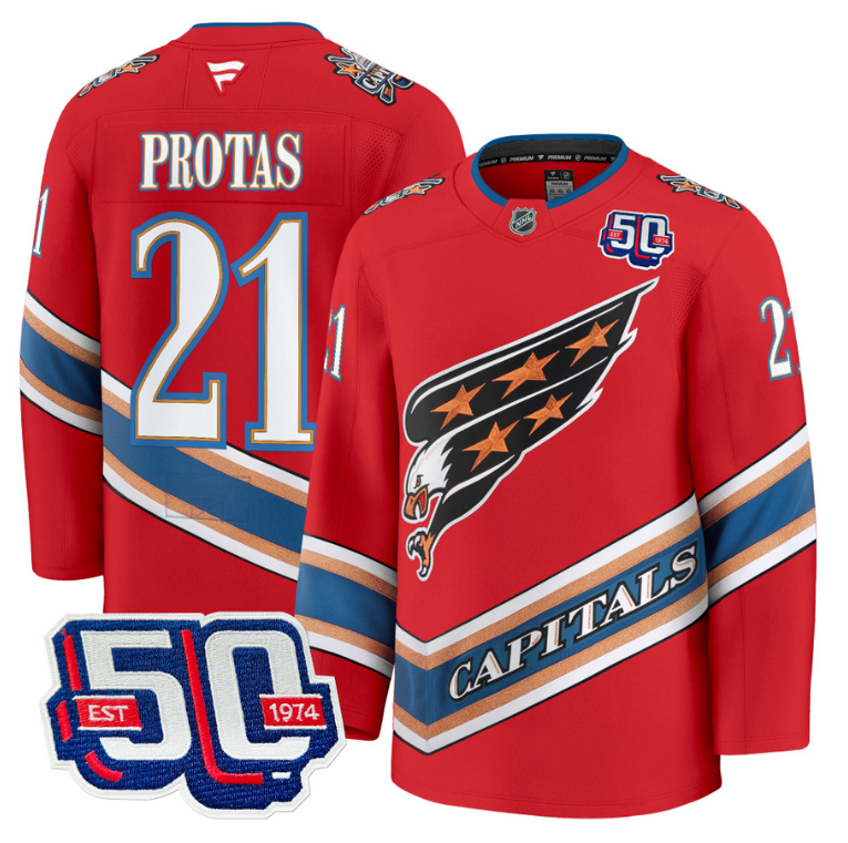 Men Aliaksei Protas Jersey #21 Washington Capitals 50th Anniversary