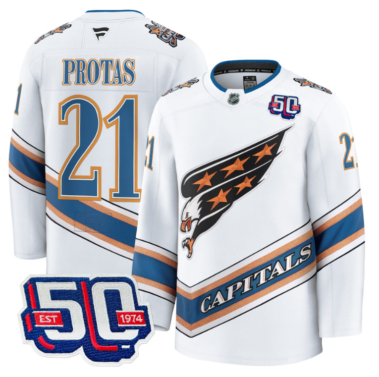Men Aliaksei Protas Jersey #21 Washington Capitals 50th Anniversary
