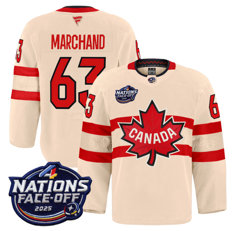Men Brad Marchand Jersey #63 Canada 4 Nations Face-Off 2025 Pro Stitched