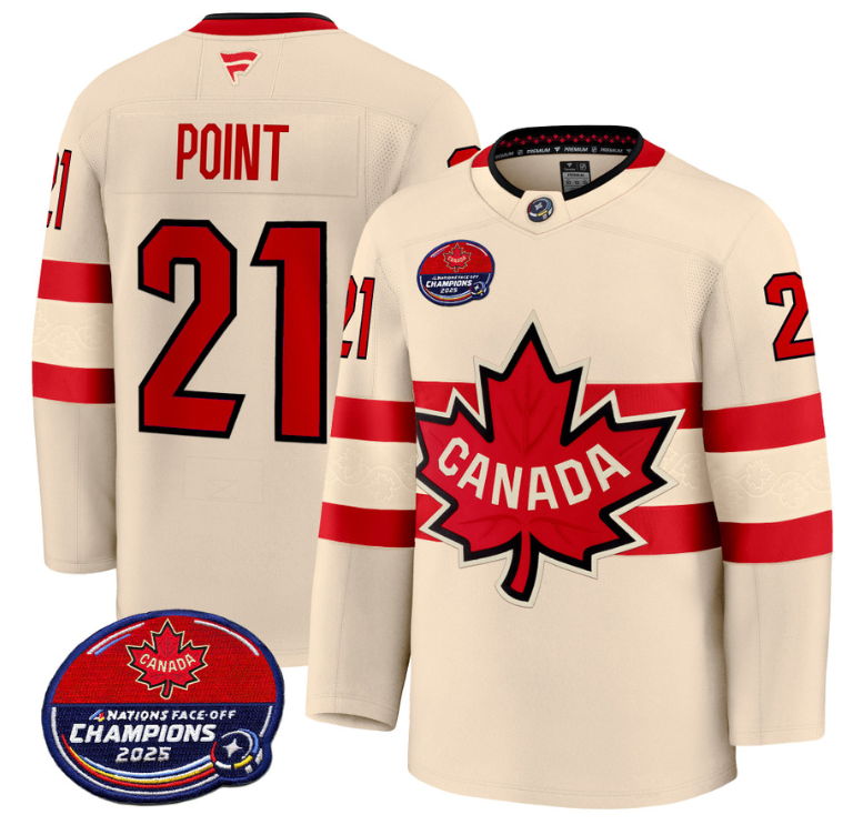 Men Brayden Point Jersey #21 Canada 4 Nations Face-Off 2025 Champions V2