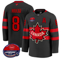 Men Cale Makar Jersey #8 Canada 4 Nations Face-Off 2025 Champions V2