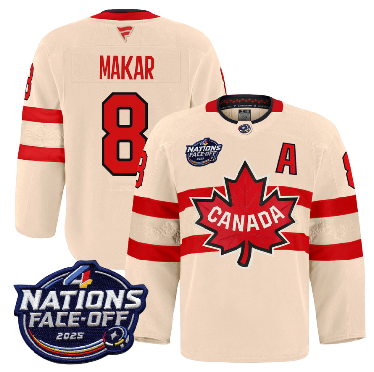 Men Cale Makar Jersey #8 Canada 4 Nations Face-Off 2025 Pro Stitched