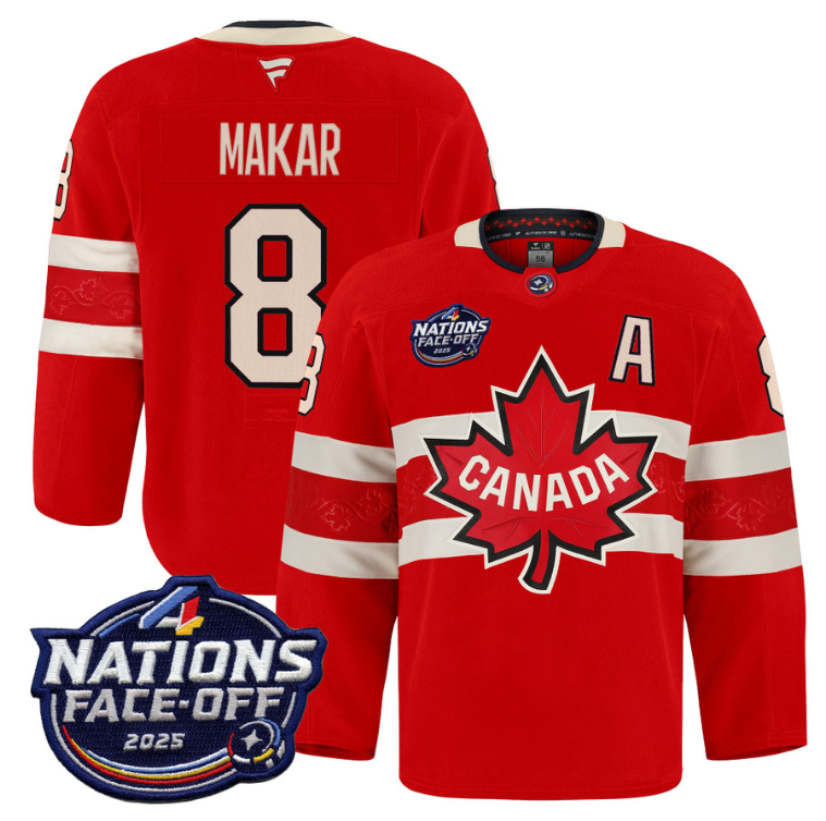 Men Cale Makar Jersey #8 Canada 4 Nations Face-Off 2025 Pro Stitched