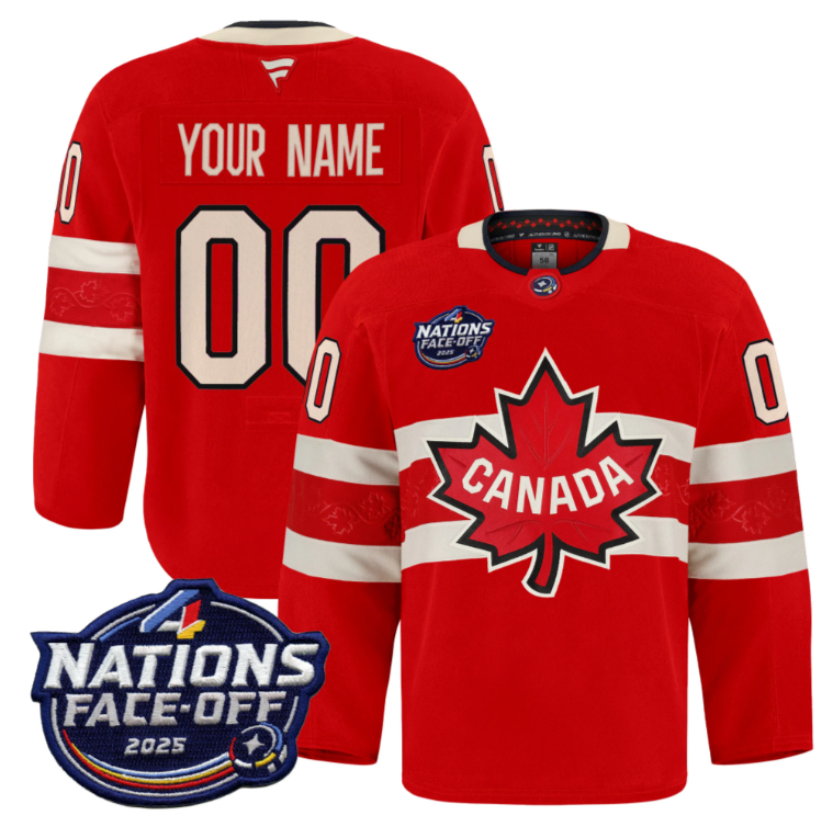 Men Custom Canada Jersey Name, Number 4 Nations Face-Off 2025 Pro Stitched