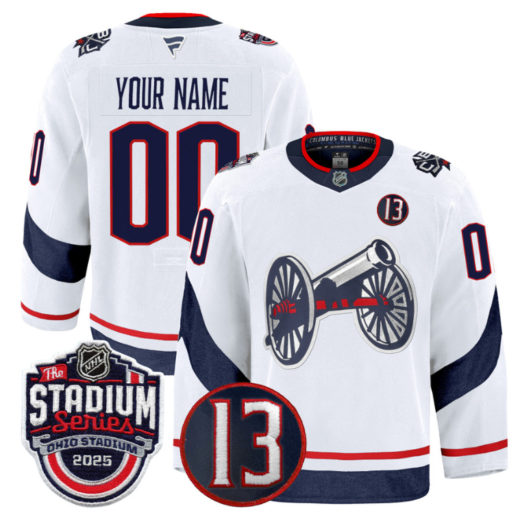 Men Custom Columbus Blue Jackets Jersey 2025 Stadium Johnny Gaudreau