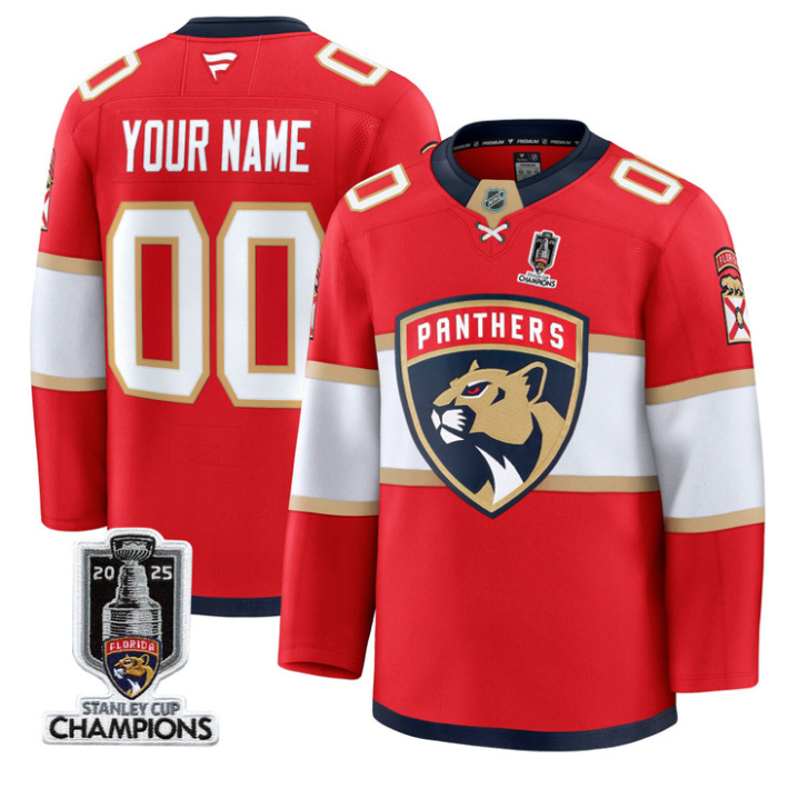 Custom Florida Panthers Jersey 2025 Stanley Cup Champions Blue