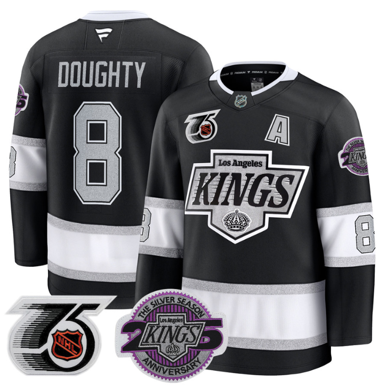Men Drew Doughty Jersey #8 Los Angeles Kings 91-92 75th 25th Anniversary