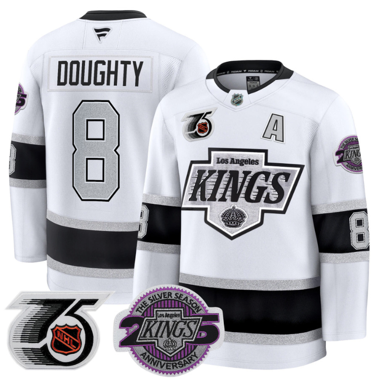 Men Drew Doughty Jersey #8 Los Angeles Kings 91-92 75th 25th Anniversary