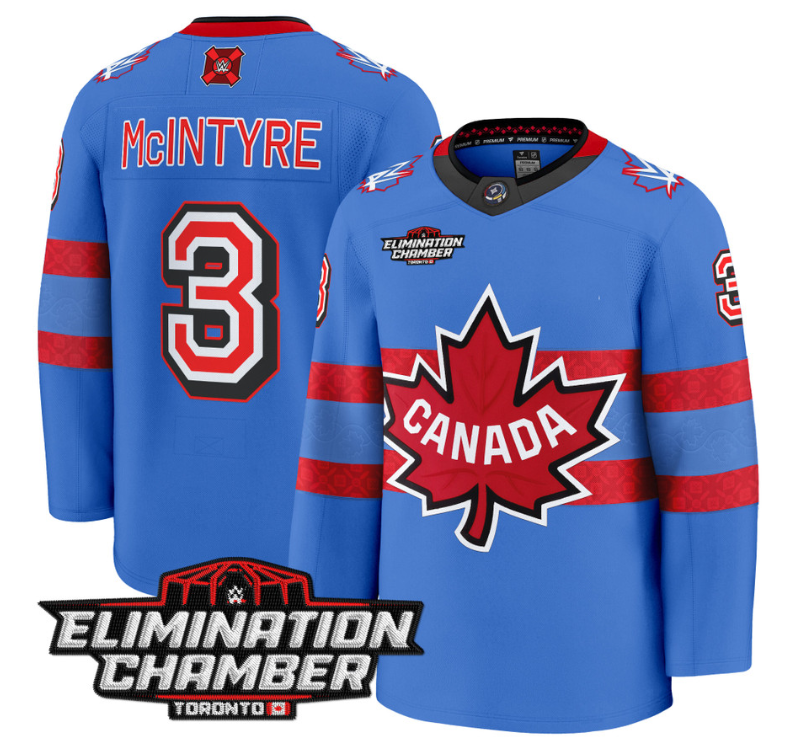 Men Drew McIntyre Jersey #3 Elimination Chamber Toronto 2025 Stitched