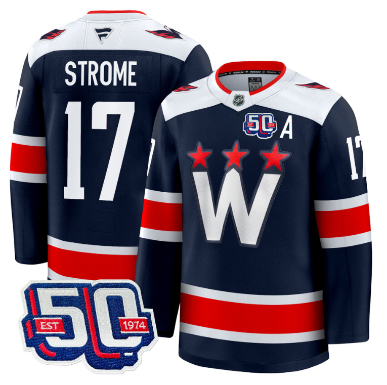Men Dylan Strome Jersey #17 Washington Capitals 50th Anniversary Stitched
