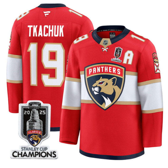 Matthew Tkachuk Jersey #19 Florida Panthers 2025 Stanley Cup Champions Blue
