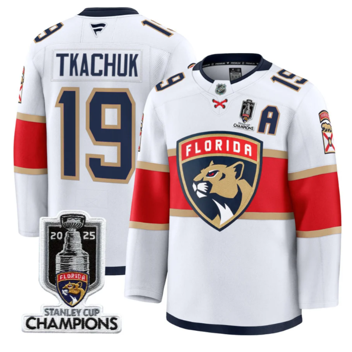 Matthew Tkachuk Jersey #19 Florida Panthers 2025 Stanley Cup Champions Blue