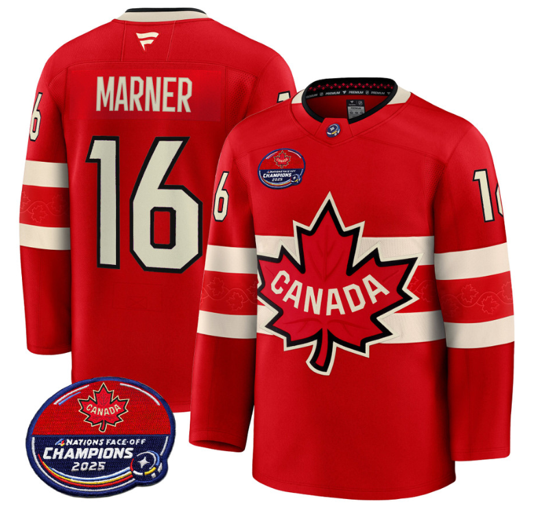 Men Mitch Marner Jersey #16 Canada 4 Nations Face-Off 2025 Champions V2