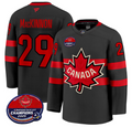 Men Nathan MacKinnon Jersey #29 Canada 4 Nations FaceOff 2025 Champions V2